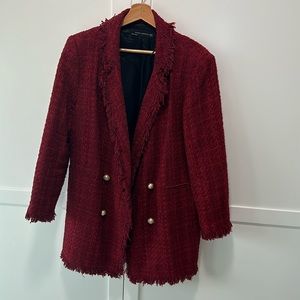 Zara red blazer xl